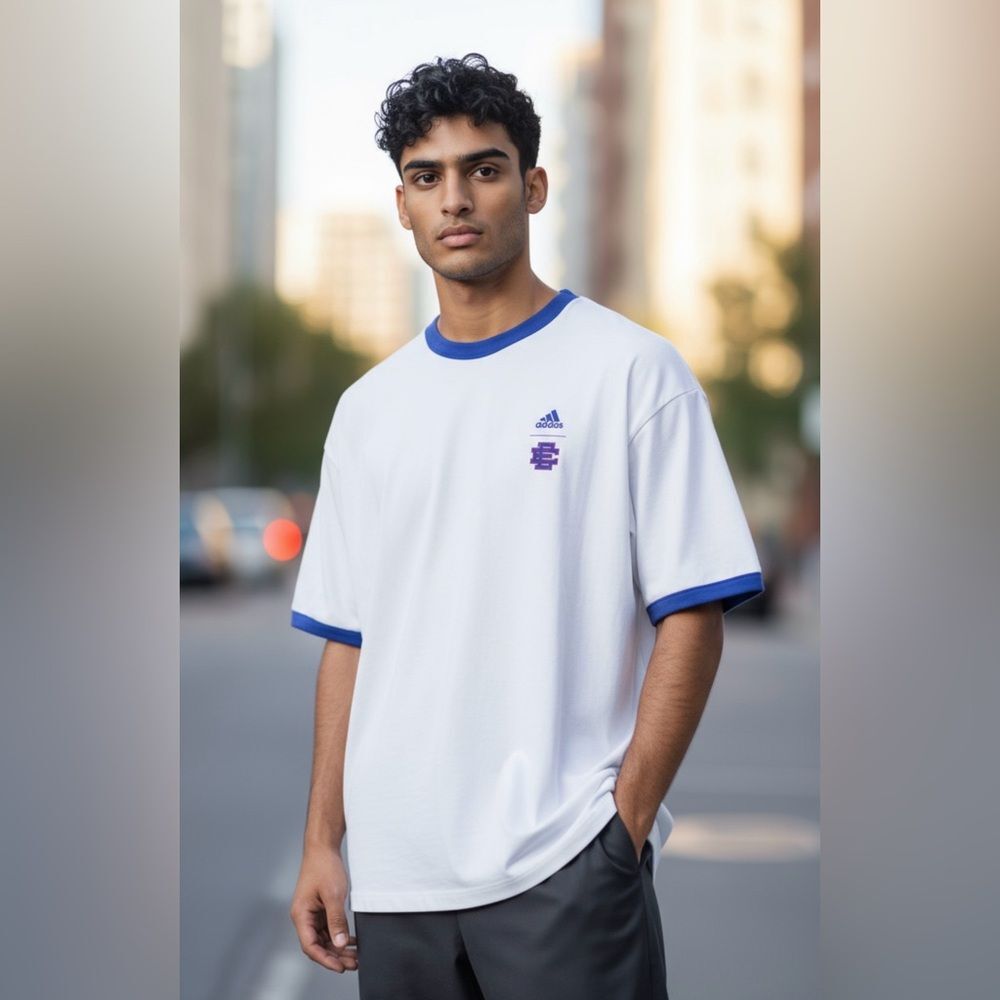 Adidas x Eric Emanuel Mens Size Large White All America Games McDonald's T-Shirt